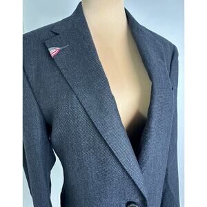 Joseph Abboud Women's 8 36 R Tollegno 1900 Italian Wool Blazer Suit Black NWOT